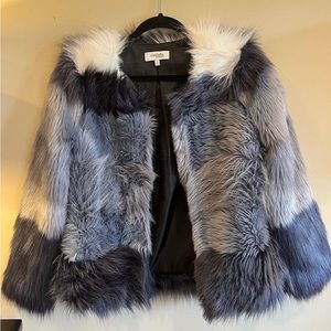 Ombré faux fur coat